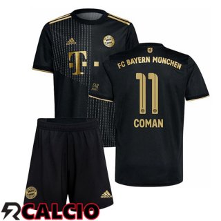 Seconda Maglia Bayern Monaco (Coman 11) Bambino Nero 2021 2022