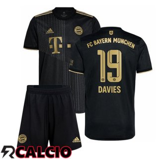 Seconda Maglia Bayern Monaco (Davies 19) Bambino Nero 2021 2022