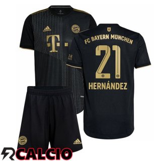 Seconda Maglia Bayern Monaco (Hernández 21) Bambino Nero 2021 2022