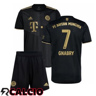 Seconda Maglia Bayern Monaco (Gnabry 7) Bambino Nero 2021 2022