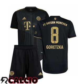 Seconda Maglia Bayern Monaco (Goretzka 8) Bambino Nero 2021 2022