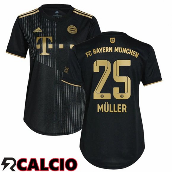 Seconda Maglia Bayern Monaco (Müller 25) Donna Nero 2021 2022