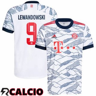 Terza Maglia Bayern Monaco (Lewandowski 9) Terza Bianco 2021 2022