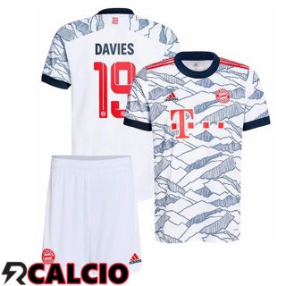 Terza Maglia Bayern Monaco (Davies 19) Bambino Terza Bianco 2021 2022