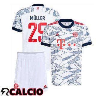 Terza Maglia Bayern Monaco (Müller 25) Bambino Terza Bianco 2021 2022