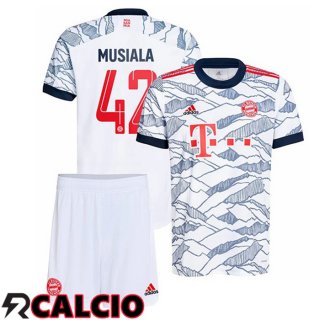 Terza Maglia Bayern Monaco (Musiala 42) Bambino Terza Bianco 2021 2022