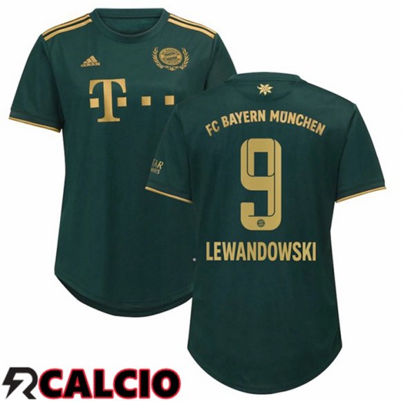 Quarto Maglia Bayern Monaco (Lewandowski 9) Donna Verde 2021 2022