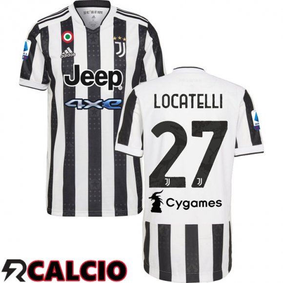 Prima Maglia Juventus (LOCATELLI 27) NeR2/Bianco 2021/2022  Prima Maglia Juventus (LOCATELLI 27) NeR2/Bianco 2021/2022