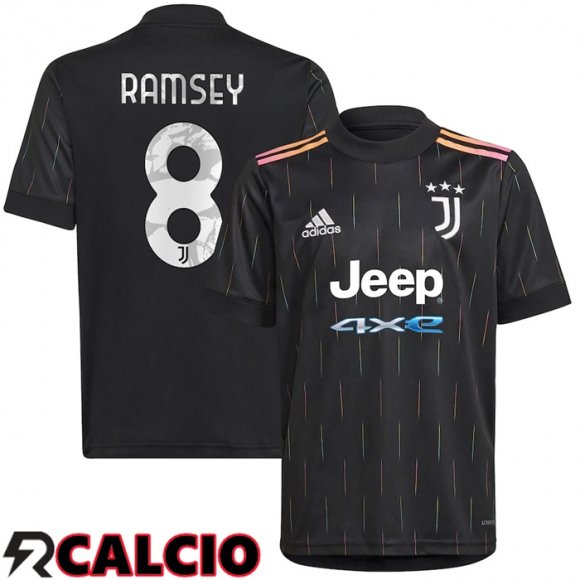 Seconda Maglia Juventus (Ramsey 8) Nero 2021/2022  Seconda Maglia Juventus (Ramsey 8) Nero 2021/2022