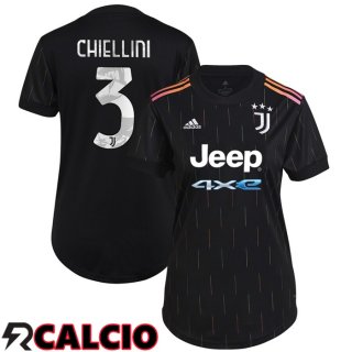 Seconda Maglia Juventus (CHIELLINI 3) Donna Nero 2021/2022