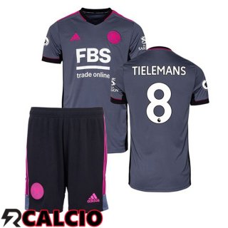 Terza Maglia Leicester City (TIELEMANS 8) Bambino Terza Grigio 2021 2022  Terza Maglia Leicester City (TIELEMANS 8) Bambino Terza Grigio 2021 2022