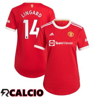 Prima Maglia Manchester United (Lingard 14) Donna Rosso 2021/2022  Prima Maglia Manchester United (Lingard 14) Donna Rosso 2021/2022