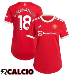 Prima Maglia Manchester United (B.FERNANDES 18) Donna Rosso 2021/2022  Prima Maglia Manchester United (B.FERNANDES 18) Donna Rosso 2021/2022