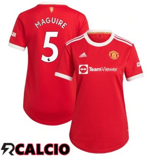 Prima Maglia Manchester United (MAGUIRE 5) Donna Rosso 2021/2022  Prima Maglia Manchester United (MAGUIRE 5) Donna Rosso 2021/2022