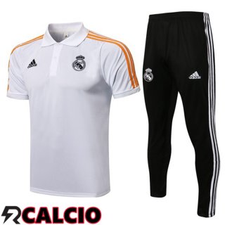 Maglia Polo Real Madrid + Pantaloni Bianco 2021/2022  Maglia Polo Real Madrid + Pantaloni Bianco 2021/2022