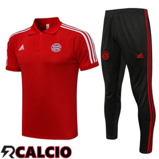 Maglia Polo Bayern Monaco + Pantaloni Rosso 2021/2022  Maglia Polo Bayern Monaco + Pantaloni Rosso 2021/2022