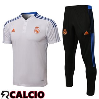 Maglia Polo Real Madrid + Pantaloni Bianco 2021/2022  Maglia Polo Real Madrid + Pantaloni Bianco 2021/2022