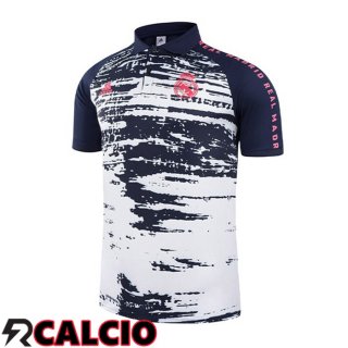 Maglia Polo Real Madrid Bianco Blu 2021/2022  Maglia Polo Real Madrid Bianco Blu 2021/2022