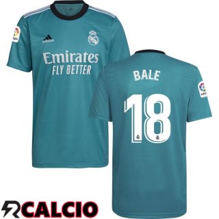 Terza Maglia Real Madrid (GARETH BALE 18) Terza Blu Verde 2021/2022