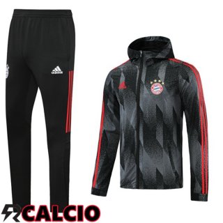 Giacca A Vento Tuta Calcio Bayern Monaco Nero Grigio 2021/2022