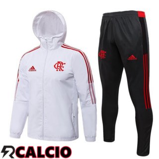 Giacca Con Cappuccio Tuta Calcio Flamengo Bianco 2021/2022