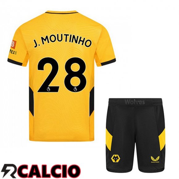 Prima Maglia Wolves (J. MOUTINHO 28) Bambino Giallo 2021 2022