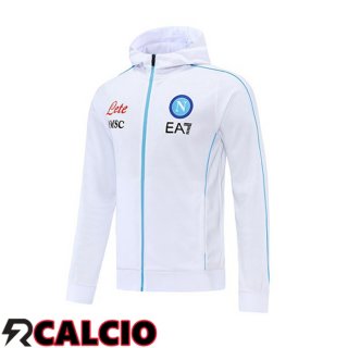 Giacca Con Cappuccio SSC Napoli Bianco 2021 2022  Giacca Con Cappuccio SSC Napoli Bianco 2021 2022