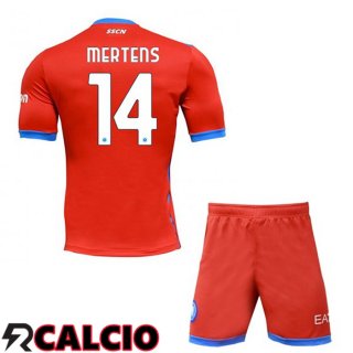 Quarto Maglia SSC Napoli (Mertens 14) Bambino Rosso 2021 2022