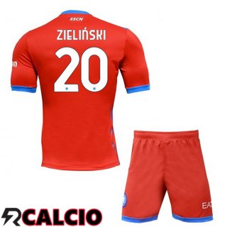 Quarto Maglia SSC Napoli (Zieliński 20) Bambino Rosso 2021 2022
