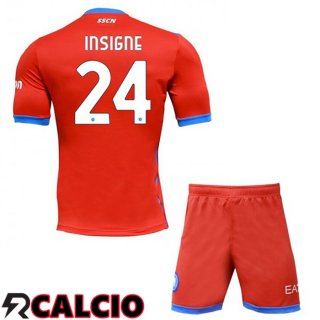 Quarto Maglia SSC Napoli (Insigne 24) Bambino Rosso 2021 2022
