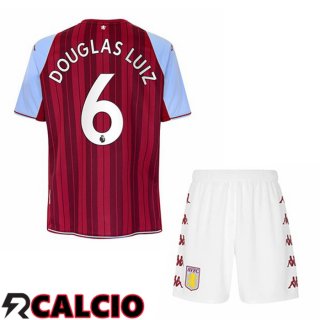 Prima Maglia Aston Villa (Douglas Luiz 6) Bambino Rosso 2021 2022  Prima Maglia Aston Villa (Douglas Luiz 6) Bambino Rosso 2021 2022