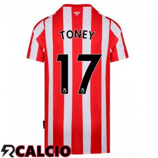 Prima Maglia Brentford FC (TONEY 17) Rosso/Bianco 2021 2022