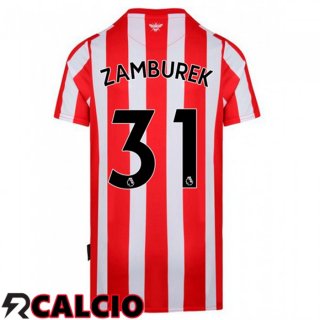 Prima Maglia Brentford FC (ZAMBUREK 31) Rosso/Bianco 2021 2022