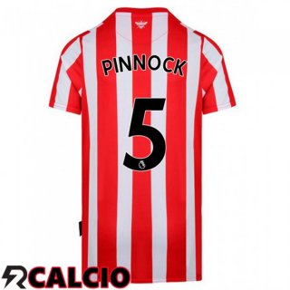 Prima Maglia Brentford FC (PINNOCK 5) Rosso/Bianco 2021 2022