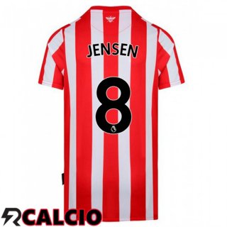 Prima Maglia Brentford FC (JENSEN 8) Rosso/Bianco 2021 2022