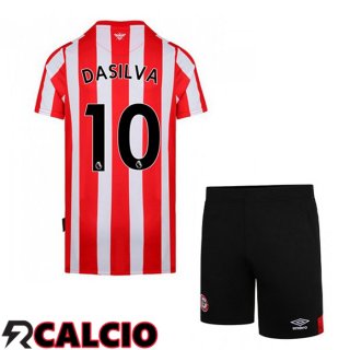 Prima Maglia Brentford FC (DASILVA 10) Bambino Rosso/Bianco 2021 2022  Prima Maglia Brentford FC (DASILVA 10) Bambino Rosso/Bianco 2021 2022