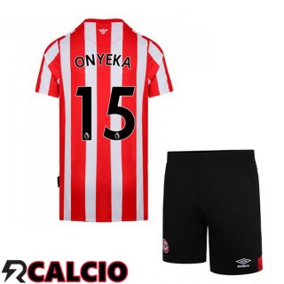 Prima Maglia Brentford FC (ONYEKA 15) Bambino Rosso/Bianco 2021 2022  Prima Maglia Brentford FC (ONYEKA 15) Bambino Rosso/Bianco 2021 2022