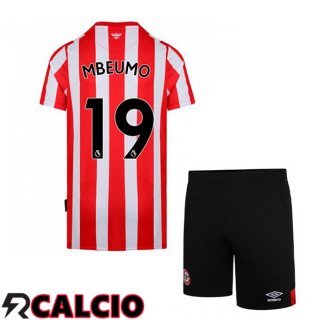 Prima Maglia Brentford FC (MBEUMO 19) Bambino Rosso/Bianco 2021 2022  Prima Maglia Brentford FC (MBEUMO 19) Bambino Rosso/Bianco 2021 2022
