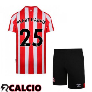 Prima Maglia Brentford FC (PEART HARRIS 25) Bambino Rosso/Bianco 2021 2022  Prima Maglia Brentford FC (PEART HARRIS 25) Bambino Rosso/Bianco 2021 2022