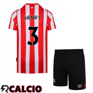 Prima Maglia Brentford FC (HENRY 3) Bambino Rosso/Bianco 2021 2022  Prima Maglia Brentford FC (HENRY 3) Bambino Rosso/Bianco 2021 2022