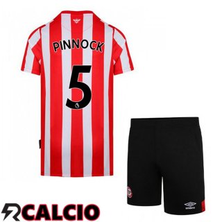 Prima Maglia Brentford FC (PINNOCK 5) Bambino Rosso/Bianco 2021 2022  Prima Maglia Brentford FC (PINNOCK 5) Bambino Rosso/Bianco 2021 2022