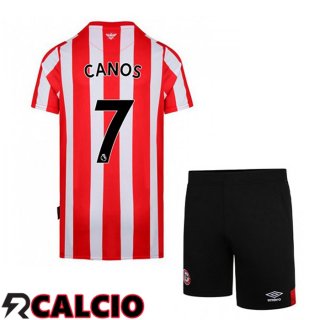 Prima Maglia Brentford FC (CANOS 7) Bambino Rosso/Bianco 2021 2022  Prima Maglia Brentford FC (CANOS 7) Bambino Rosso/Bianco 2021 2022