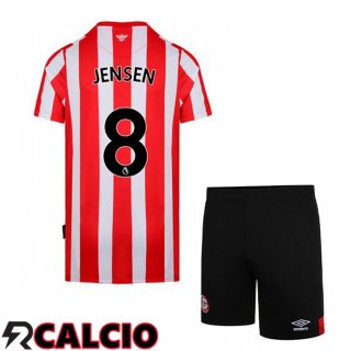 Prima Maglia Brentford FC (JENSEN 8) Bambino Rosso/Bianco 2021 2022  Prima Maglia Brentford FC (JENSEN 8) Bambino Rosso/Bianco 2021 2022