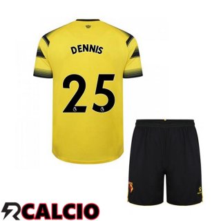 Prima Maglia Watford FC (DENNIS 25) Bambino Giallo/Nero 2021 2022
