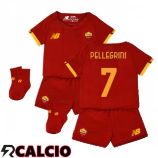 Prima Maglia AS Roma（PELLEGRINI 7）Bambino Rosso 2021/2022