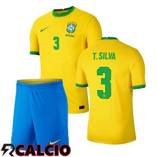 Prima Maglia Nazionale Brasile (T.SILVA 3) Bambino 2020/2021