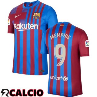 Prima Maglia FC Barcellona (MEMPHIS 9) Rosso/Blu 2021/2022