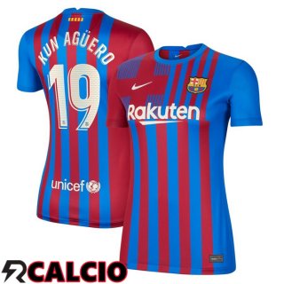 Prima Maglia FC Barcellona (KUN AGUERO 19) Donna Rosso/Blu 2021/2022