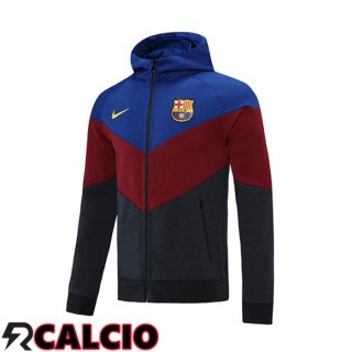 Giacca Con Cappuccio FC Barcellona Blu Rosso Nero 2021/2022  Giacca Con Cappuccio FC Barcellona Blu Rosso Nero 2021/2022