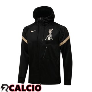 Giacca Con Cappuccio FC Liverpool Nero 2021/2022  Giacca Con Cappuccio FC Liverpool Nero 2021/2022